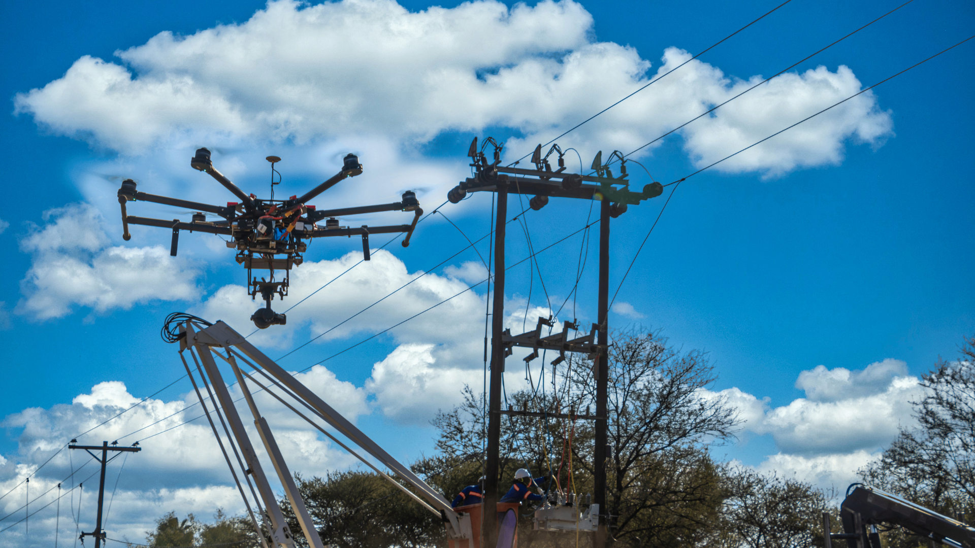 Drone-based inspection of telecom infrastructure in the field.